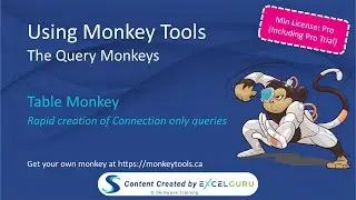 Using Monkey Tools - Query Monkeys (Pro) - Rapid Connection Only Queries with Table Monkey