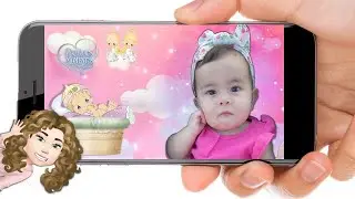 Video Invitacion Digital Animada Virtual de Precious Moments niña bautizo, baby shower CON FOTO