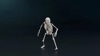 Skeleton low-poly stylized - animations demo
