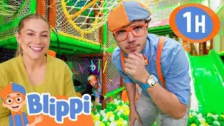 Blippi's Playground Hide and Seek | Blippi | 🚌Wheels on the BUS Songs! | 🚌Nursery Rhymes for Kids