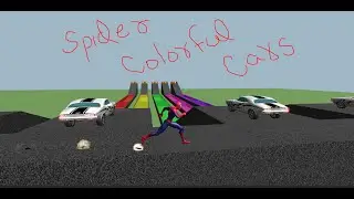 Spider super hero with Cars Coloring Cars Rainbow #unity3d #cartoon #spiderman