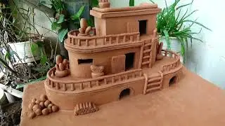 Make a Mini Clay House | Amazing Handmade Clay Kitchen Set