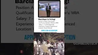Barclays is Hiring #jobs #jobsearch #jobvacancy #jobseekers #jobalert #jobinterview#jobnews