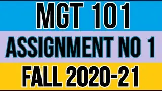 MGT 101 Assignment No 1 Solution Fall 2020-2021