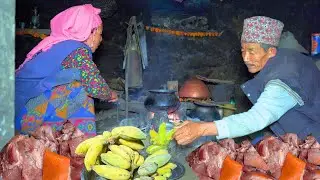 Rural Village Cooking | Pounding Rice & Pork Curry on Wood Fire@TheRuralLifeNepal