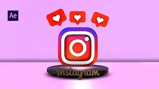 After Effect tutorial  Element 3d Realistic Texture Instagram