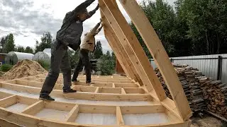 Каркасная баня на покрышках! Лаги пола!
