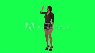 A woman in a brown dress and black shorts and high heels waves to her friend from the right angle