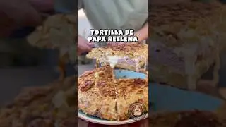TORTILLA DE PAPA RELLENA CON JAMÓN Y QUESO 🔥 #tortilla