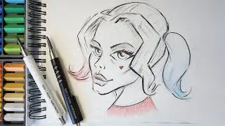 Как нарисовать Харли Квинн how to draw Harley Quinn drawing.