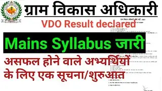 VDO mains syllabus | Vdo mains exam date | vdo final cutoff | Rsmssb_vdo_mains_syllabus