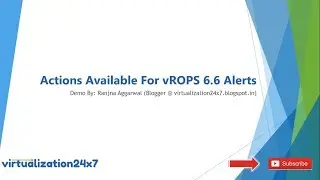Actions Available for vROPS 6.6 Alerts
