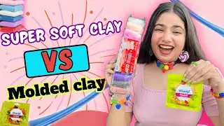 super soft clay VS Moulded clay // challenge gone tough😱