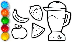 learn to draw fruit machine and fruits, coloring it for kids and toddlers