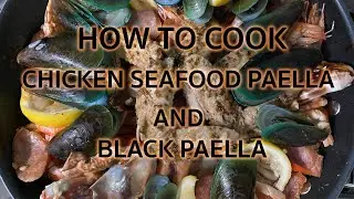 KAT COOKS | CHICKEN SEAFOOD & BLACK PAELLA W/ REACTION VIDEOS
