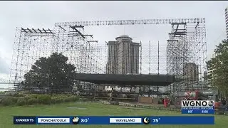 Massive stage being set for Final Four March Madness Music Fest with Imagine Dragons, Arcade Fire, a