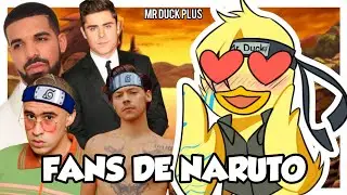 FAMOSOS que son FANS de NARUTO || Naruto Shippuden 🍥|| Mr Duck Plus #boruto #naruto #anime