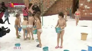 Закаливание детей. Детский сад 317 "Сибирячок", Красноярск, 2017