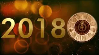 2018 with clock and Bokeh background