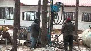 Бурение для теплового насоса зимой