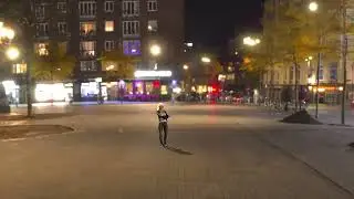девушка на площади. girl dancing on the street. shorts