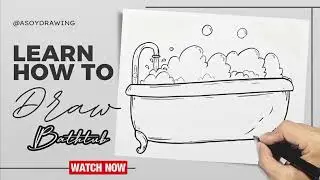 How to Draw Bathtub - Simple Drawing