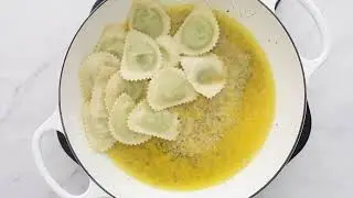 Ravioli with Lemony Pesto Sauce