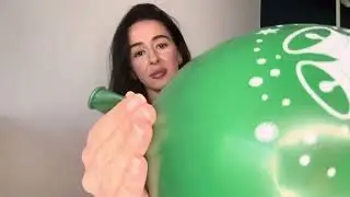 Blowing up and noisy deflating only Christmas themed balloons 