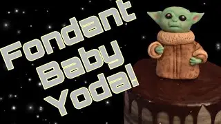 Baby Yoda fondant topper!! First try making baby Yoda came out more like old Yoda 🤣