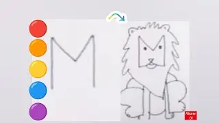M harfinden aslan çizimi eğlenceli çizimler sevimli çizimler