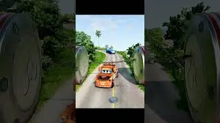 Cars Vs Bollards Beamng Drive #shorts #beamngdrive #crash