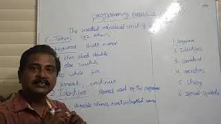 programming Basics: class 6:Tokens