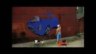 граффити авто ) на гараже