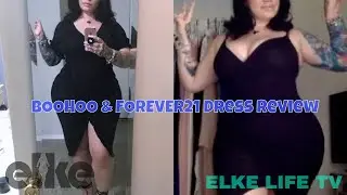 Review: BOOHOO & FOREVER21 Black plus size curvy Wrap Dress!! | Elke Life