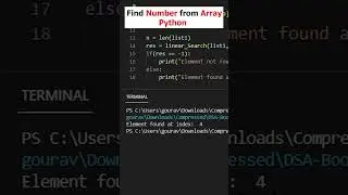 Linear Search Algo. Python #datastructures #programming #vscode #100daysofcoding