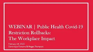 Public Health Covid-19 Restriction Rollbacks: The Workplace Impact | Webinar | McInnes Cooper
