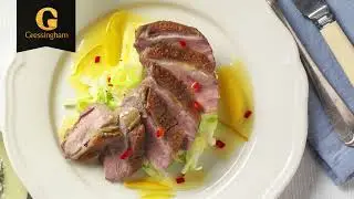Duck breast with a tangy orange sauce