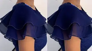 Double layer bell sleeves सीखें आसानी से।Short umbrella baju design cutting and stitching.bell sleev