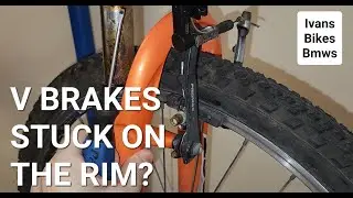 V BRAKE PADS Completely Stuck On The Rim? Rusty Inner Cables? Easy Fix  | 4K