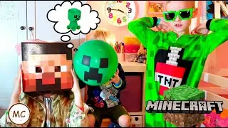 Minecraft toys! CHALLENGE! Unpacking Creeper, Steve and the animals from Minecraft! 