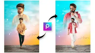 Dual photo editing in PicsArt || PicsArt new editing || Double photo editing Telugu