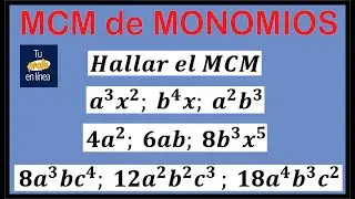 Mínimo Común Múltiplo de Monomios
