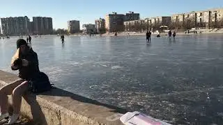 Ледяная река в Астрахани (11 декабря 2022 года)