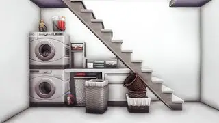 Under stairs laundry set -The Sims 4 tutorials(NO MODS & NOCC) 