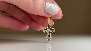 Маленький крестик КРН 05 серебро с позолотой