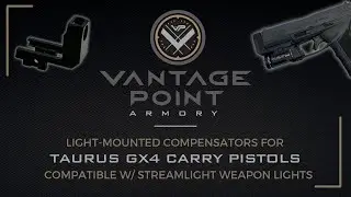 VPA Light-Mounted Compensator for Taurus GX4 Carry Pistols, compatible w/ Streamlight Weapon Light