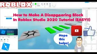 How To Make A Disappearing Block In Roblox Studio 2020 (EASY!!!)