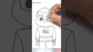 Menggambar dan mewarnai karakter kartun Oompa Loompa 2005, part 2 #shorts