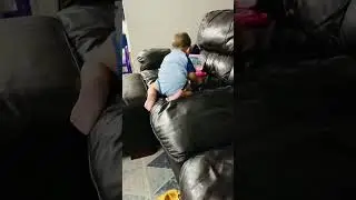 Baby climbing on couches!