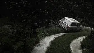 Creepy house in the forest.